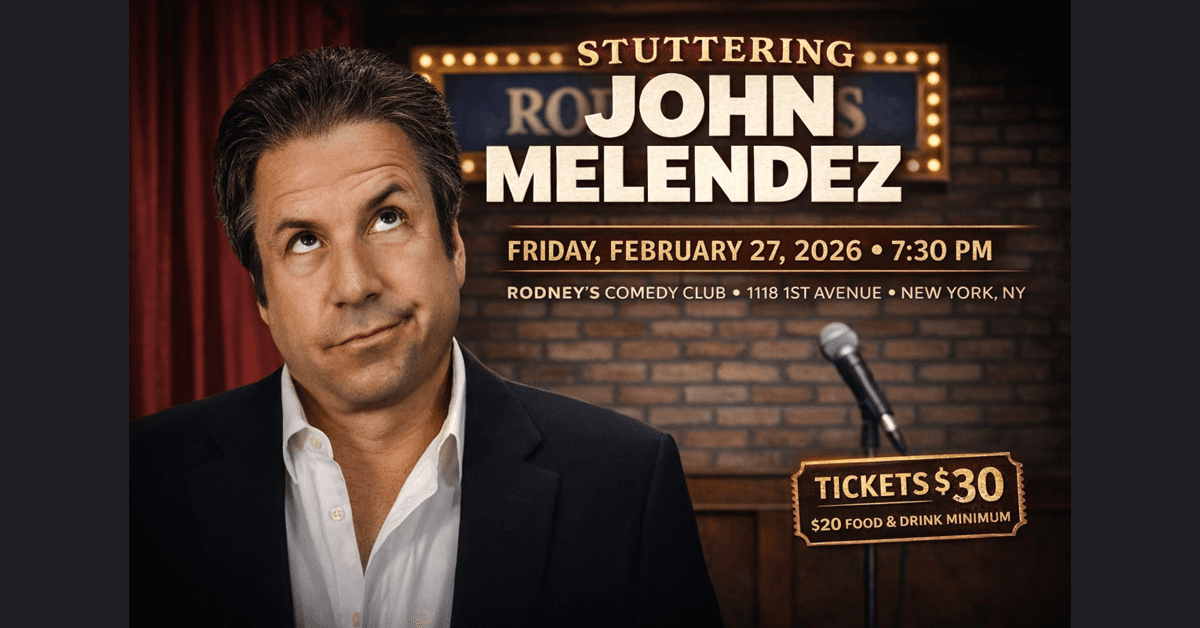 Stuttering John Melendez to Headline at Rodney's New York Comedy Club in February 2026